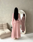 Lila Pink Mesh Frill Detail Lined Dress