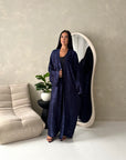 Nadia Navy Floral Print Modest Abaya Jacket