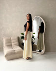 Irma Yellow Polka Dot Satin Skirt