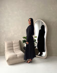 Rosh Black With White Polka Dot A line Summer Dress