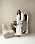 Rosh White With Black Polka Dot A line Summer Dress