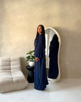Maliha Navy Plain Drape Cape Top Trouser Co Ord Set