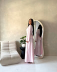 Raia Light Pink Pearl Detail Modest Skirt Co Ord