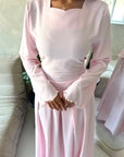 Raia Light Pink Pearl Detail Modest Skirt Co Ord