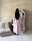 Elani Light Pink Button Detail Plain Smock Dress