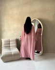 Malika Pink Lace Detail Cape Tie Back Dress