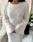 Mirya White Lace Lined Skirt Summer Co Ord Set