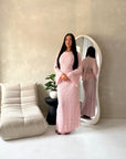 Mirya Pink Lace Lined Skirt Summer Co Ord Set