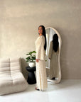 Mirya Beige Lace Lined Skirt Summer Co Ord Set