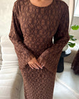 Mirya Brown Lace Lined Skirt Summer Co Ord Set