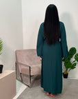 Levani Emerald Green Wrap Tie Modest Dress