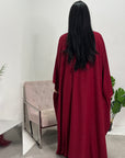 Miah Wine Modest Diamante Hot Fix Kaftan Dress