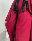 Miah Wine Modest Diamante Hot Fix Kaftan Dress