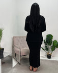 Akla Black Cable Knitted Skirt And Jumper Two Piece Set