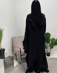 Nazah Black Side Drape Modest Dress
