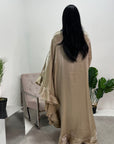 Nazah Beige Side Drape Modest Dress