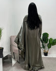Nazah Khaki Side Drape Modest Dress