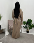 Avani Beige Wrap Around Modest Dress