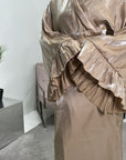 Avani Beige Wrap Around Modest Dress