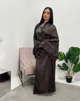 Avani Brown Wrap Around Modest Dress