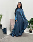 Nazah Midnight Blue Side Drape Modest Dress