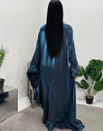 Nazah Midnight Blue Side Drape Modest Dress