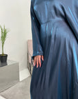 Nazah Midnight Blue Side Drape Modest Dress