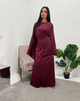 Mila Wine Drape Kaftan Dress