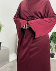 Mila Wine Drape Kaftan Dress