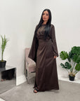 Mila Chocolate Drape Kaftan Dress