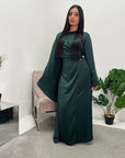 Mila Emerald Green Drape Kaftan Dress