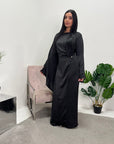 Mila Black Drape Kaftan Dress