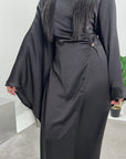 Mila Black Drape Kaftan Dress