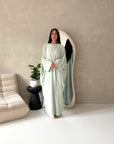 Layana Mint Gold Sparkle 2pcs Abaya & Slip Dress