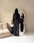 Siria Black With White Lace Trim Cape Elegant Top