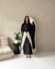 Urai Black 2pcs Mesh Abaya With Satin Dress