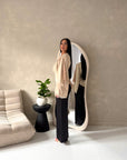 Siria Beige Lace Trim Cape Elegant Top