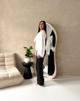 Siria White Lace Trim Cape Elegant Top
