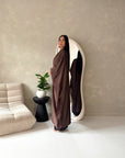Kajol Brown Lace Detail Open Modest Abaya Jacket