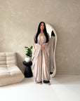 Kajol Mocha Lace Detail Open Modest Abaya Jacket