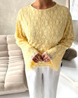 Mara Yellow Floral Mesh Lace Lined Summer Tie Back Top