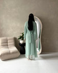 Shreya Mint Floral Mesh Lined Summer Dress