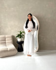 Shreya White Floral Mesh Lined Summer Dress