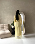 Shreya Yellow Floral Mesh Lined Summer Dress