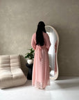 Shreya Pink Floral Mesh Lined Summer Dress