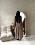 Marli Mocha Tassel Edge Plain Cape Modest Dress