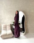 Marli Plum Tassel Edge Plain Cape Modest Dress