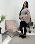 Alara Mocha One Button Cape With Scarf