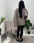 Alara Mocha One Button Cape With Scarf