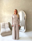 Sera Mocha Soft Plain Gold Buckle Trouser Co Ord Set